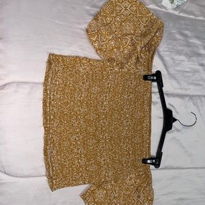 Yellow off the shoulder crop top
